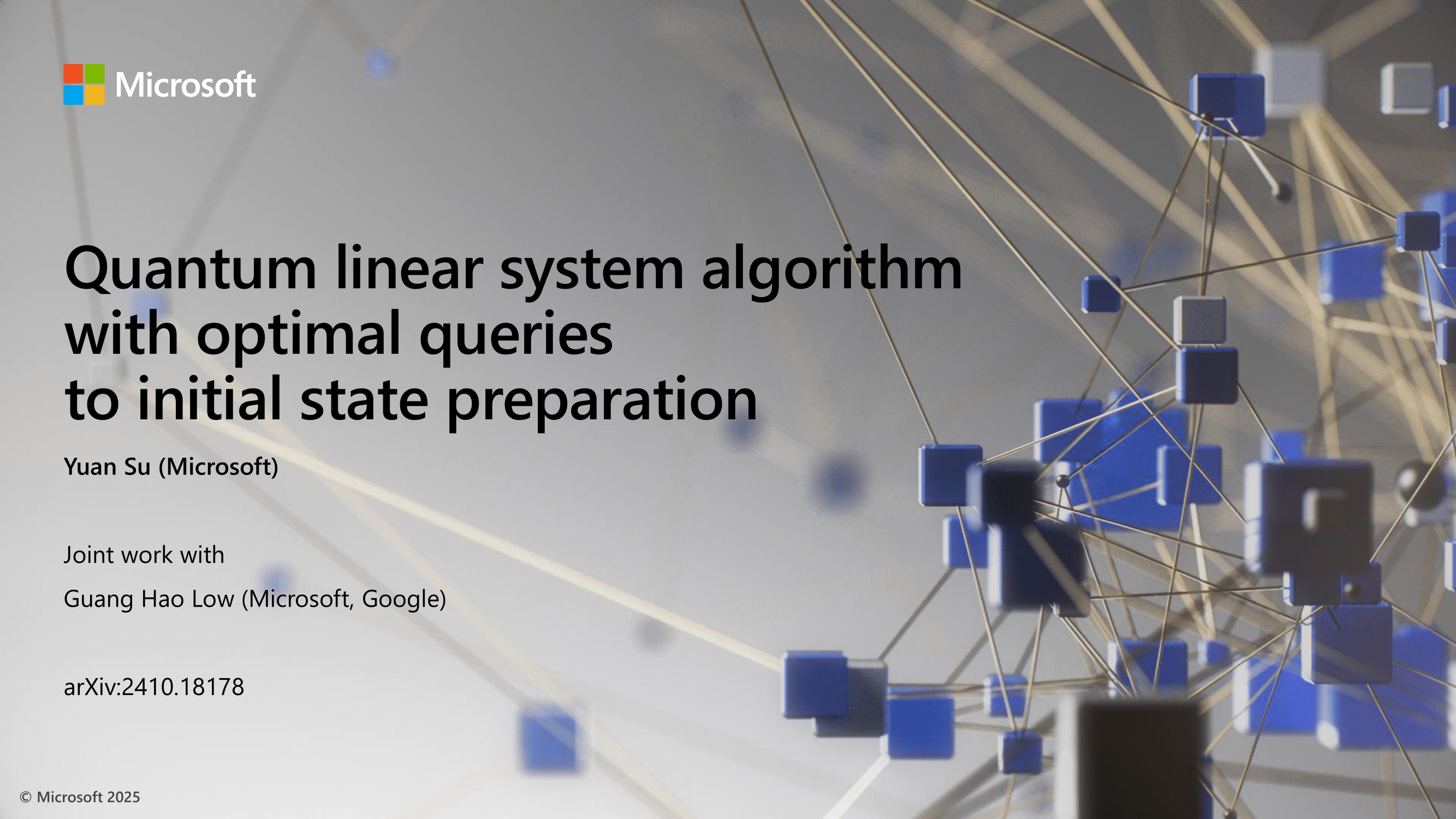 Quantum linear system algorithm with optimal queries to initial state ...
