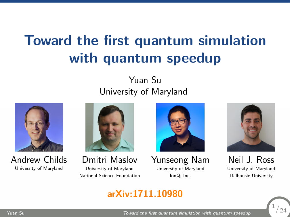 Toward The First Quantum Simulation With Quantum Speedup Qip